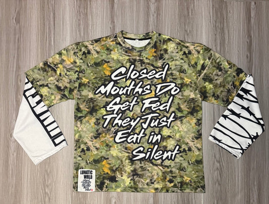 Long sleeve oversized camouflage T-shirt